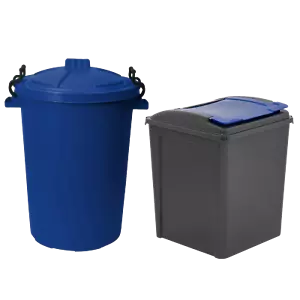 50L Recycle Bin/Dustbin with Lid Plastic Garden Rubbish Waste Storage UK (Blue) - Picture 1 of 11