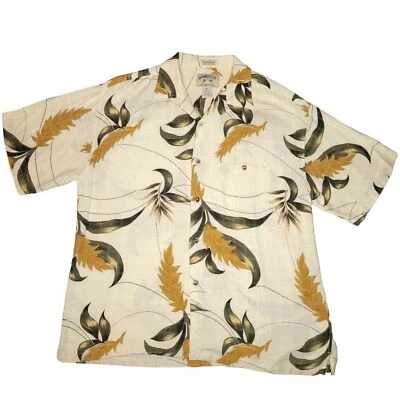 Camisa hawaiana Bamboo Cay para hombre talla XL dorada crema con botones manga corta usada en excelente estado Foto 1 de 4