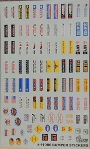 NEW GOFER RACING VARIOUS BUMPER STICKER W/ TRUMP24 DECALS FOR 1/24 & 1/25 MODELS - Picture 1 of 1