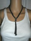 Pretty New Directions Black Lariette Style Multi Strand Tassle Necklace Women Nw