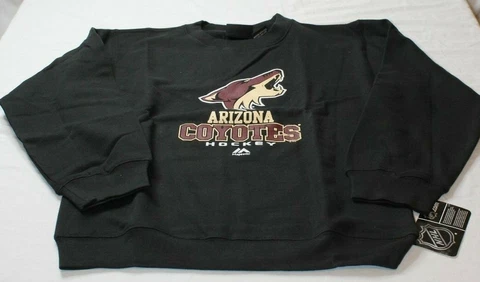 Arizona Coyotes NHL Black Fleece Crew Neck Sweatshirt Size Youth Large New Cover