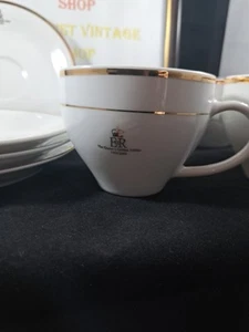 The Queen's Golden Jubilee Cup and Saucer white with gold trim Joblot X 4 Royal - Picture 1 of 7