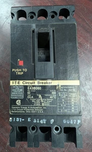 🤪 SIEMENS ITE 60 AMP CIRCUIT BREAKER 480 VAC 3 POLE E43B060 - Picture 1 of 7