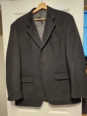 Chaqueta Blazer Ralph Lauren Chaps Para Hombres Lana Cachemira 42R Negra Foto 1 de 4