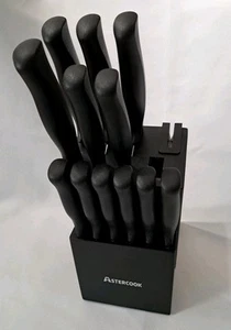Astercook 13 Pcs Black Kitchen Knife Set & Block (Missing Scissors) - Picture 1 of 12