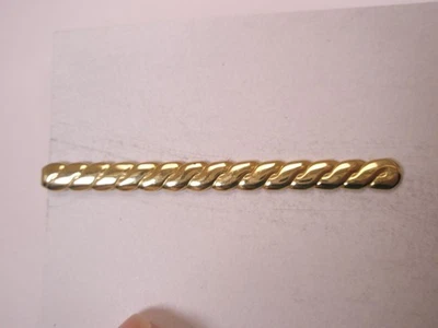 Clip de barra de corbata GRANDE vintage diseño texturizado fino Uber tono dorado de 2-9/16" Foto 1 de 4