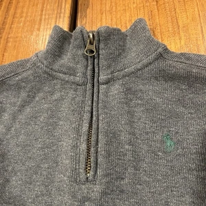 Polo Ralph Lauren Boys Quarter Zip Heather Gray Size 4/4T Long Sleeve Pull Over - Picture 1 of 7