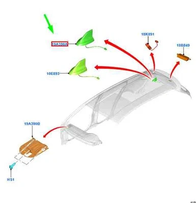 FORD FOCUS MK4 Dachantenne 2333262 JX7T-19K351-EB5G9Z NEU ORIGINAL - Image 1 of 2