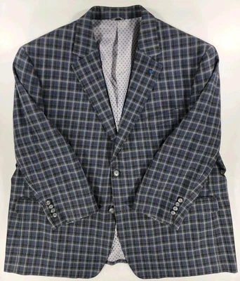 Blazer Oak Hill Para Hombres 2XL 50R 52R Azul Cuadros Abrigo Deportivo Traje Chaqueta Brazos Cortos  Foto 1 de 4