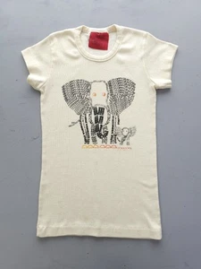 Vintage 1970s Big Floppy Ears Elephant Baby T-shirt Stretch Women's Petite L - Picture 1 of 9