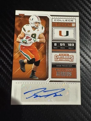 2017 Panini Contenders Draft #282 BRAXTON BERRIOS Auto RC Miami Dolphins - Image 1 of 2