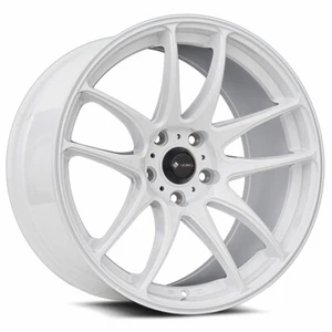 18x9.5 Vors TR4 5x114.3 +22 White Wheels (Set of 4) - Picture 1 of 3