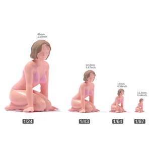 Kneeling Summer Girl Scene Props Miniatures Figurines Model For Cars Vehicles - Picture 1 of 21