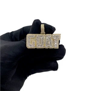 REAL Diamond GOAT charm pendant 10k Yellow Gold Great Of All Time 2.30CT Diamond - Picture 1 of 6