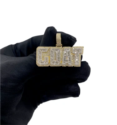 REAL Diamond GOAT charm pendant 10k Yellow Gold Great Of All Time 2.30CT Diamond - Image 1 of 4