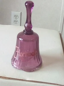 Vintage Collectors Bell Florida/missing the clapper vetro viola - Foto 1 di 4