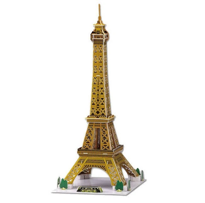 Puzzle Torre Eiffel Parigi Francia 3D modello puzzle regalo bronzo oro - Immagine 1 di 1