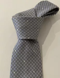 Armani Collezioni 100% Silk Neck Tie Grey Silver Made In Italy NWT - Picture 1 of 6