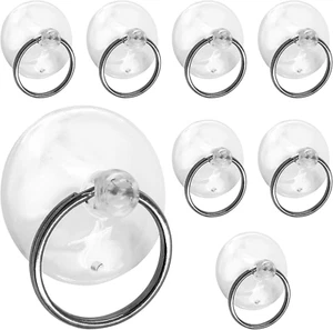 12Pcs Suction Cup with Ring 1.2"/30Mm Clear Key Ring Suction Cups Sucker for Win - Picture 1 of 12