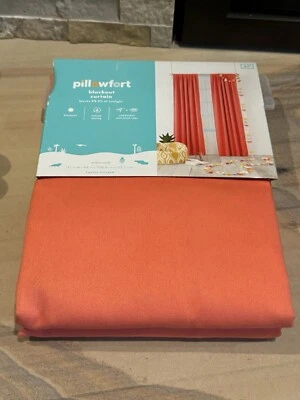 Pillowfort Blackout Curtain Panel Melon Twill 42” X 84” Brand New - Image 1 of 4