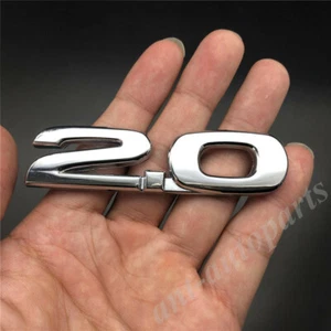 Metal Chrome 2.0 2.0T Car Trunk Emblem Badge Decal Stickers AWD 2.5 MS Speed - Picture 1 of 2