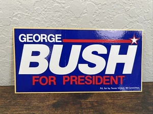 (1) George H W Bush For President 1988 Election Sticker / Decals Vintage - Picture 1 of 6