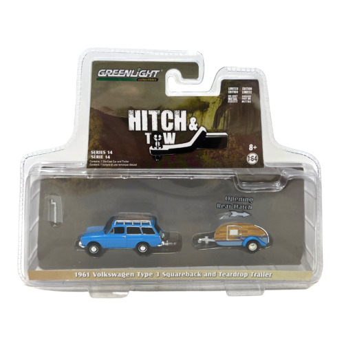 Greenlight Hitch & Tow 1961 VW Type 3 remorque larme à dos carré 1:64 moulée sous pression