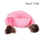 Gifts Crochet Kids Fur Pompom Ball Warm Knit Winter Scarf Baby Earbud Hat