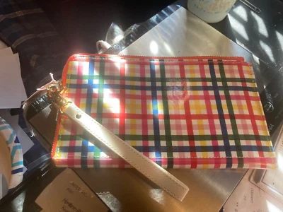 Bolso de mano de viaje BANDO Getaway ROSA VERDE AMARILLO A CUADROS NUEVO CON ETIQUETAS venta al por menor $36 5X 9 Foto 1 de 4