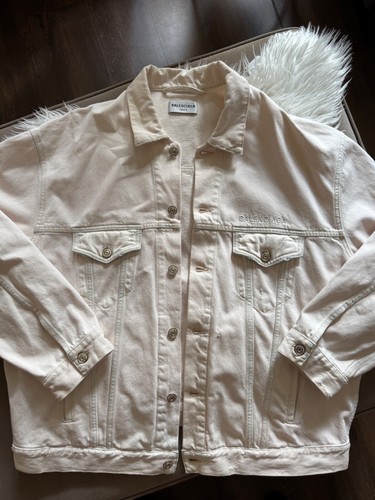 Cappotto giacca denim panna sporca Balenciaga taglia XS vestibilità L XL PREZZO AL PUBBLICO 2000 GBP