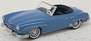 Wiking NEW HO 1/87 Classic Mercedes Benz 190 SL Cabrio in Blue w/Chrome Accents