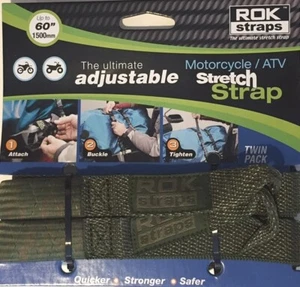ROK Correas Correas de amarre ajustables para motocicleta 18"x60" x 1 paquete de 2 camuflaje de selva - Imagen 1 de 4