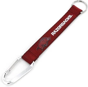 ARKANSAS RAZORBACKS CARABINER LANYARD KEYCHAIN - Picture 1 of 1