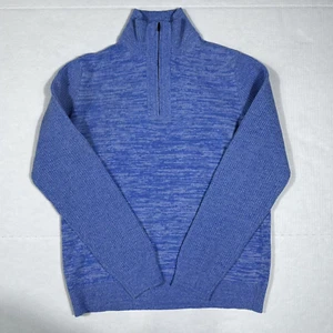 $798 Nuevo Suéter LUCIANO BARBERA Para Hombre Talla Grande L Lana/Cachemira Azul 1/4 Cremallera - Imagen 1 de 6