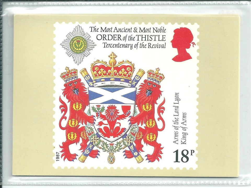 GB - PHQ CARDS -1987 - SCOTTISH HERALDRY - BACK - FDI/SHS - COMP SET  USED - Image 1 of 1
