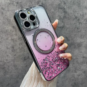 For iPhone 16 15 Pro Max 14 13 12 11 Glitter Bling Gradient Mag Safe Phone Case - Picture 1 of 29