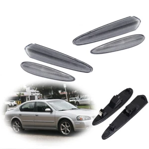 Cubiertas de parachoques delanteras + traseras transparentes para Nissan Maxim 2000-03 luz de señalización lateral - Imagen 1 de 9