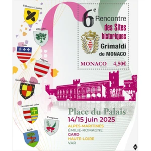 monaco 2025 6th Meeting Historical Sites Grimaldis heraldic coast arm ms1v mnh - Picture 1 of 1