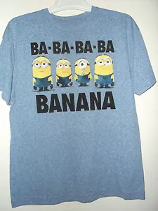NEW youth XL DESPICABLE ME 2 T SHIRT blue color BA-BA-BA-BA BANANA print - Picture 1 of 3