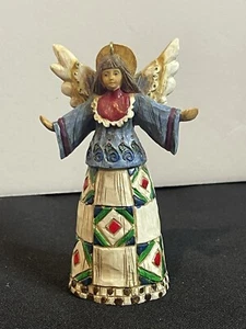 Jim Shore Christmas Ornament 2002 Angel Quilted Folk Art - Picture 1 of 4