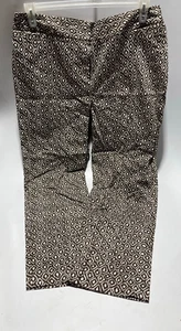Pantalones de vestir para mujer Ruby Rd 14 marrones estampados blancos - Imagen 1 de 3
