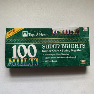 Trim A Home Weihnachts Lichterkette Schwerlast Super Brights 100 Multi Home - Bild 1 von 18