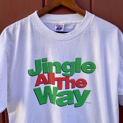 CAMISETA PROMOCIONAL DE PELÍCULA NAVIDEÑA JINGLE ALL THE WAY DE COLECCIÓN TALLA GRANDE RARA 1996 Foto 1 de 4