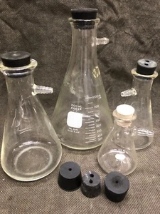 LOT 4 each Pyrex Glass Vacuum Filter Flasks, flask NICE!! - Picture 1 of 1
