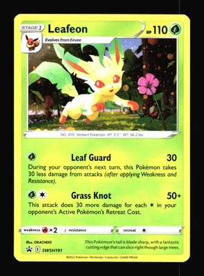Leafeon Sword & Shield SWSH191 Cosmos Holo Promo Pokemon Card T1-1161 - Image 1 of 2