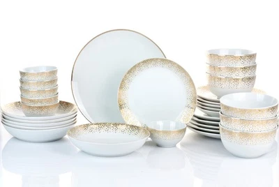 Kombiset Geschirr DUSTY Gold 30tlg | 6 Personen | Porzellan | Festlich&Weihnacht - Bild 1 von 4