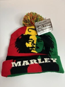 Bob Marley Beanie Pom Pom Premium Skull Cap One Size Reggae Jamaika Neu - Bild 1 von 4