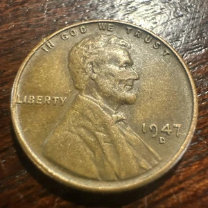 1947D Lincoln Error Die Deformation On Lincoln’s Face & Doubling At Ear Lobe (13 - Picture 1 of 4
