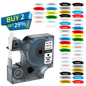 Schriftband für Dymo D1 45013 S0720530 12mm 9mm 6mm LabelManager Etikettenbander - Bild 1 von 35