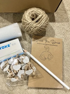 30 Sets Guess the Dress Game for Bridal Showers Includes Pencils, Twine & Clips - Image 1 of 4